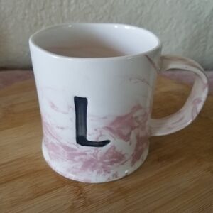 Anthropologie | Spring Marble "L" Mug